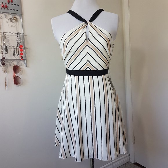Lulu's White Striped Halter Dress - Picture 1 of 5